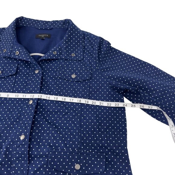 Talbots Plus Size Navy Polka Dot Versatile Jacket Women Size X Blue Cotton Blend - Picture 6 of 12